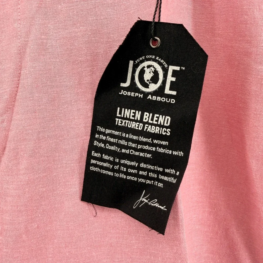 NEW Joseph Abboud Dress Pants Mens 44x30 Trousers Pink Linen Blend Slim Fit Flat - Picture 5 of 14